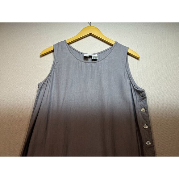 Betsy Lauren Womens Linen Maxi Minimalist Dress Sleeveless Sz 12 Blue - Picture 4 of 10